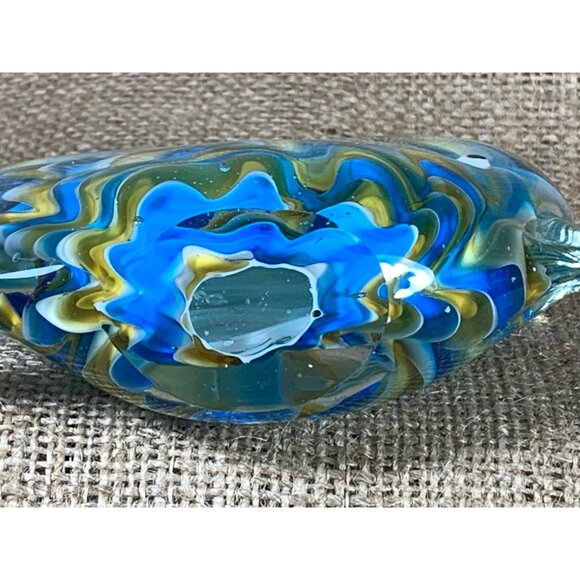 Blue & Yellow Art Glass Angel Fish Paperweight 3.75" x 6" - Picture 8 of 10